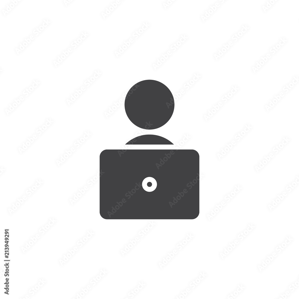 Speaker person vector icon. filled flat sign for mobile concept and web design. Blogger simple solid icon. Symbol, logo illustration. Pixel perfect vector graphics