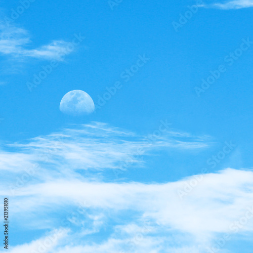 sky and clouds with moon