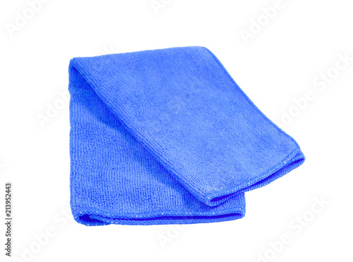 Blue Microfiber Towels isolated