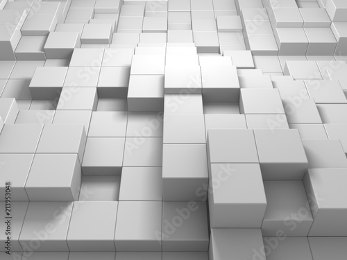 Abstract White Cubes Wall Background