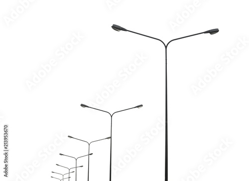 street lightting poles isolated on white