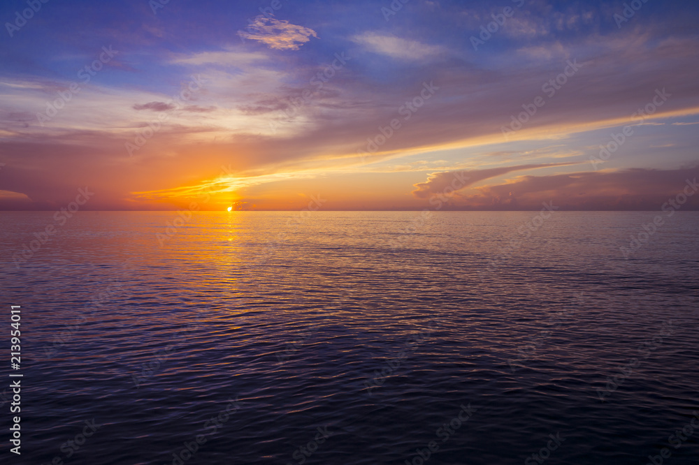 Beautiful sunrise over the ocean in Miami, Florida