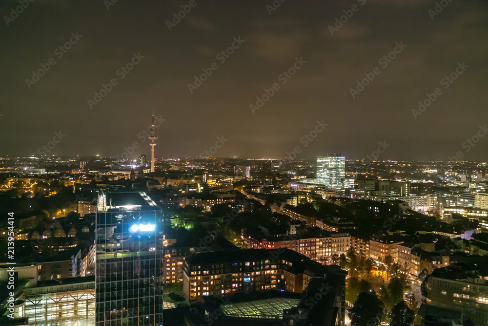 Obraz premium Scenic of hamburg night cityscape