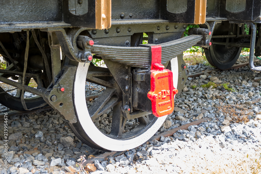 An old freight railroad car of the early 20th century. Stock Photo