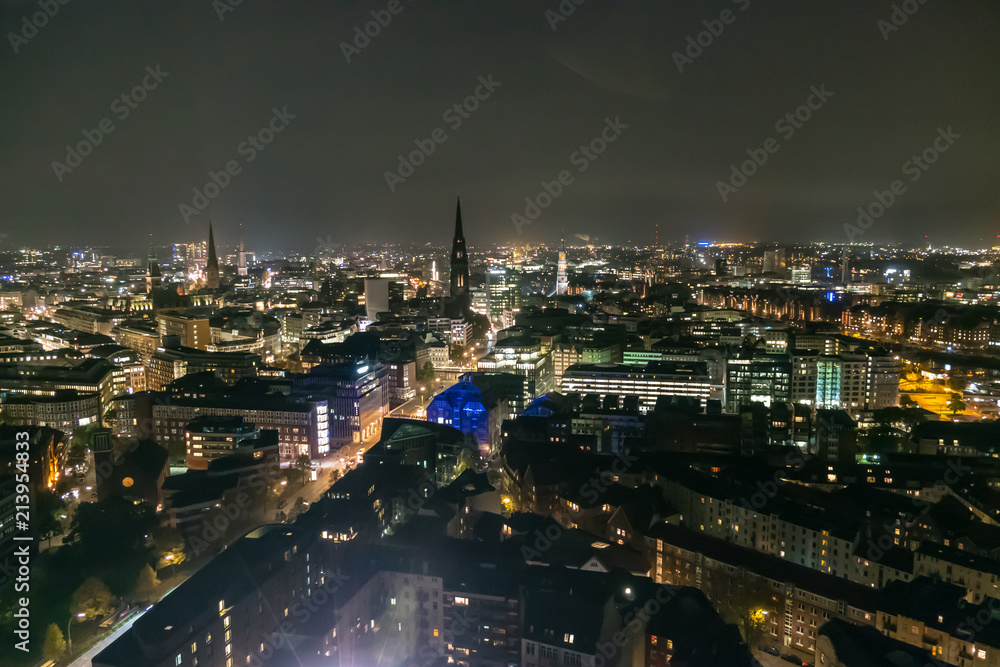 Fototapeta premium Scenic of hamburg night cityscape