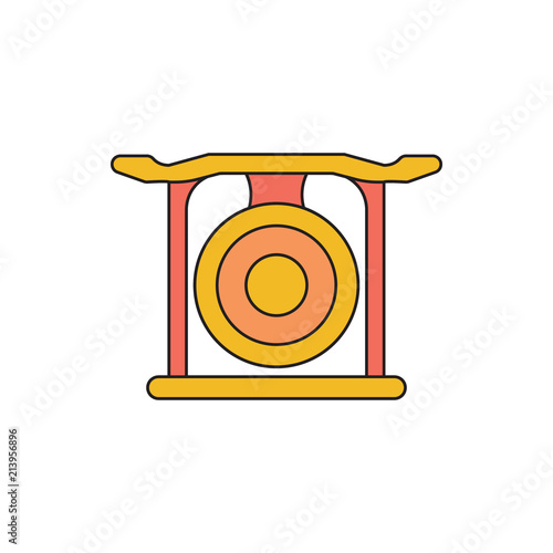 Korean gong icon, cartoon style