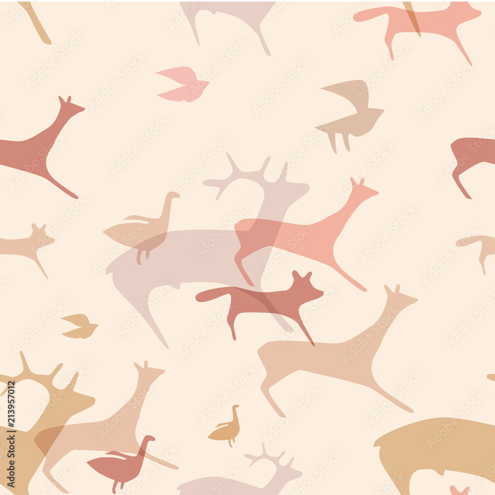 Seamless Pattern with wild animals. Background for textile, manufacturing, book covers, wallpapers, print or gift wrap Seamless Pattern with wild animals. Background for textile, manufacturing, book covers, wallpapers, print or gift wrap