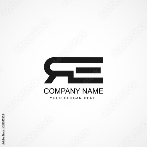 Initial Letter RE Logo Template Design