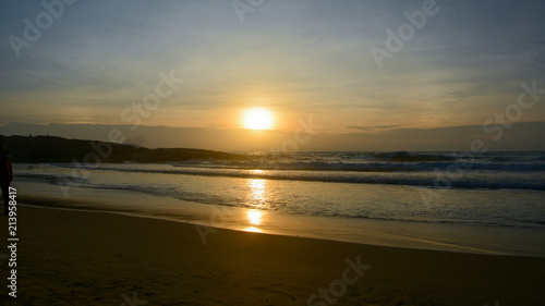 Sunset, Arabian Se, Kerala is a state in South India on the Malabar Coast. Kovalam Beach © bart_ildar