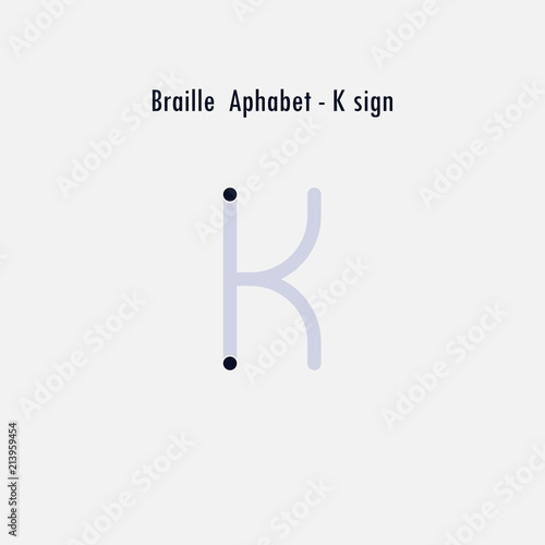 Creative english version of Braille alphabet design element.Braille alphabet letters.Classic emblem.Elegant dynamic alphabet letters.Flat web design icon.Vector illustration.
