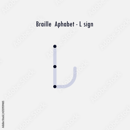 Creative english version of Braille alphabet design element.Braille alphabet letters.Classic emblem.Elegant dynamic alphabet letters.Flat web design icon.Vector illustration.