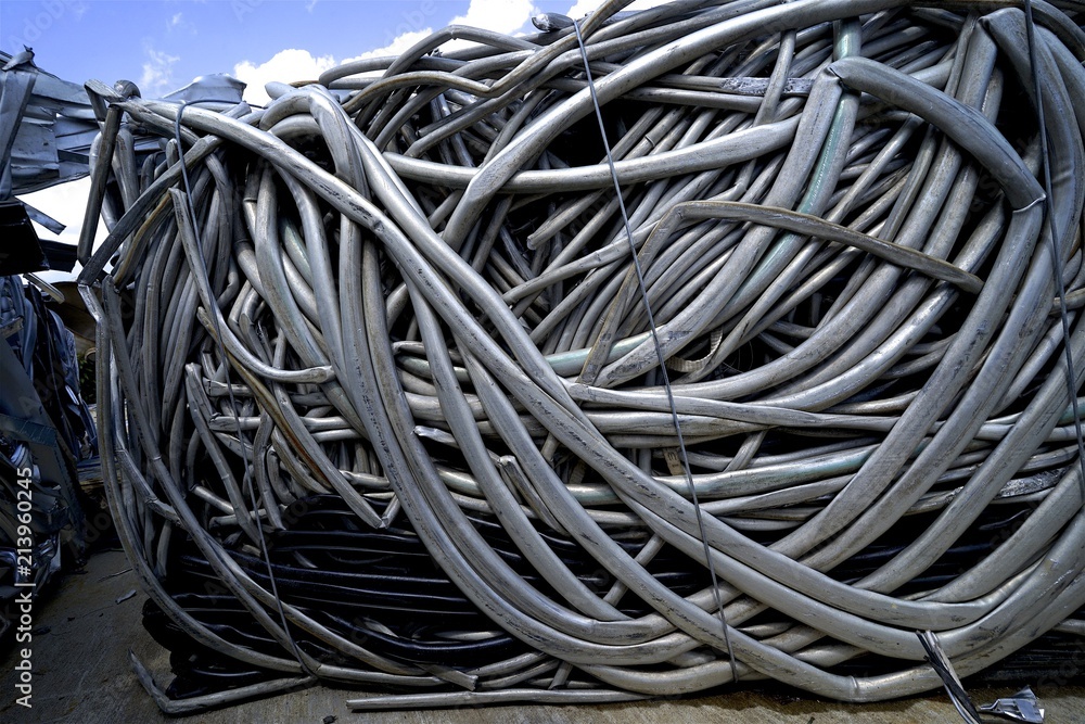 wire and computer cables waste ready for recycling at the center wire and computer cables waste ready for recycling at the center