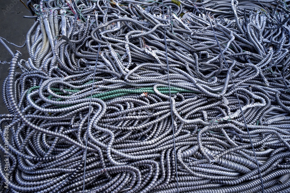 wire and computer cables waste ready for recycling at the center wire and computer cables waste ready for recycling at the center
