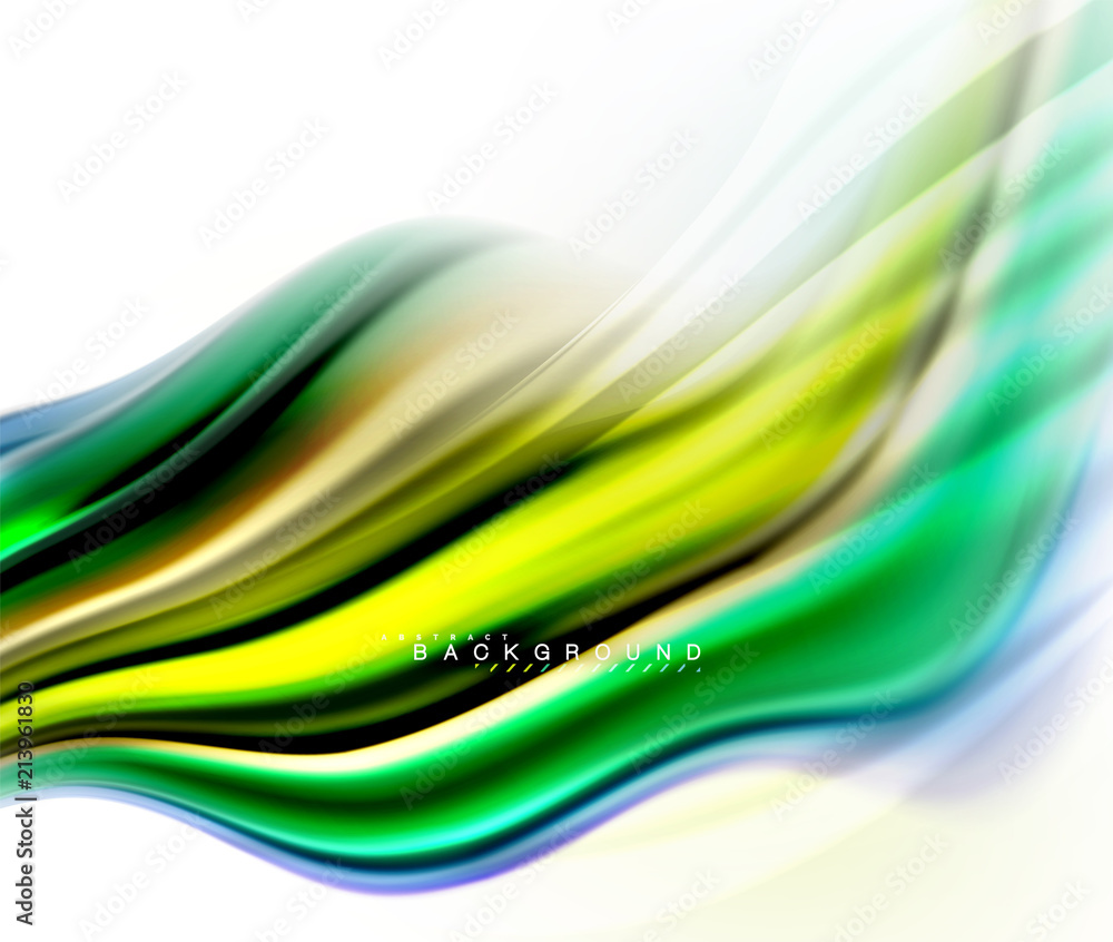 Obraz premium Koncepcja płynnego mieszania kolorów na jasnoszarym tle, linia przepływu krzywej fali i wirowej, modny abstrakcyjny szablon układu prezentacji biznesowej, baner tapety aplikacji, plakat lub tapeta