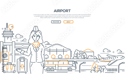 Airport - modern line design style illustration