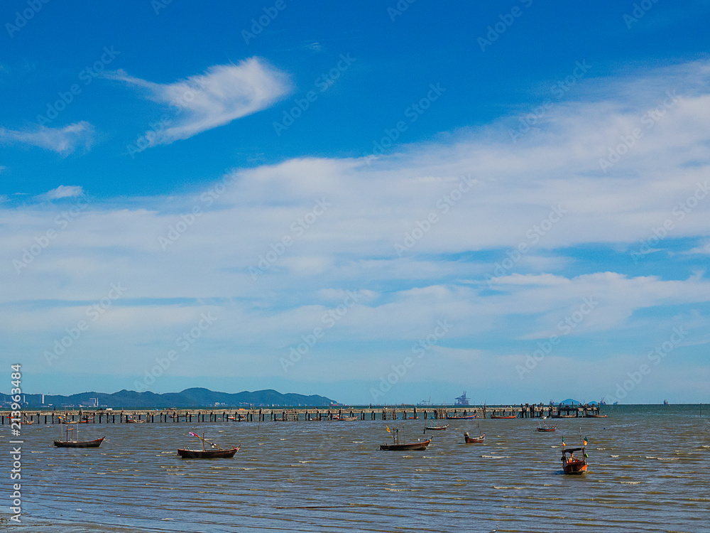 Fishing boat on the beach at Bang Saen.