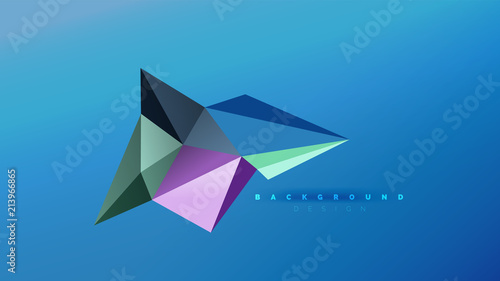 Abstract background - geometric origami style shape composition  triangular low poly design concept. Colorful trendy minimalistic illustration