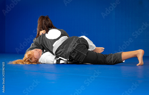 Quadro su tela Brazilian Jiu-Jitsu Self-Defense Teen Girls Training