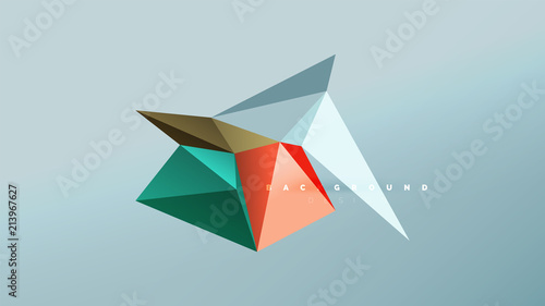 Abstract background - geometric origami style shape composition, triangular low poly design concept. Colorful trendy minimalistic illustration