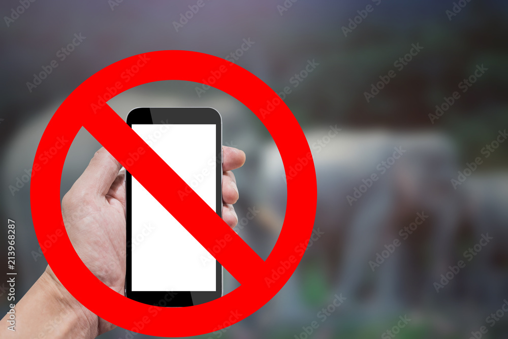 Do not disturb wildlife animals by using telephone Stock Photo Adobe