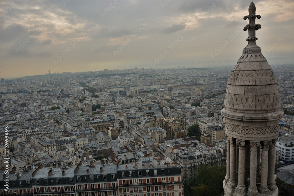 Paris cityscape from Sacre-Coeur Basilica