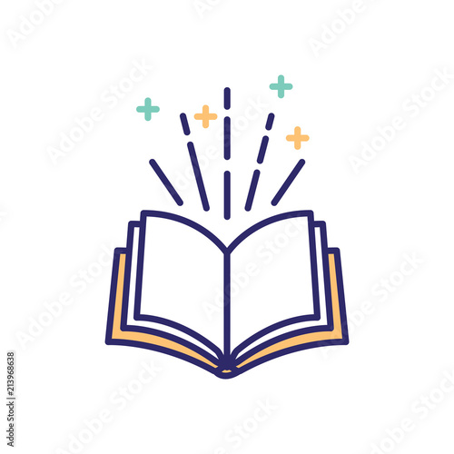 Storytelling Icon with Photo, Speech Bubbles, and person telling a brand & advertising story