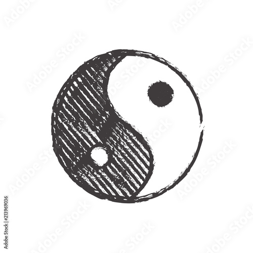 Ying yan symbol in black and white
