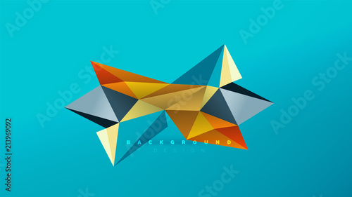 Abstract background - geometric origami style shape composition, triangular low poly design concept. Colorful trendy minimalistic illustration