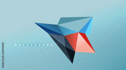 Abstract background - geometric origami style shape composition, triangular low poly design concept. Colorful trendy minimalistic illustration