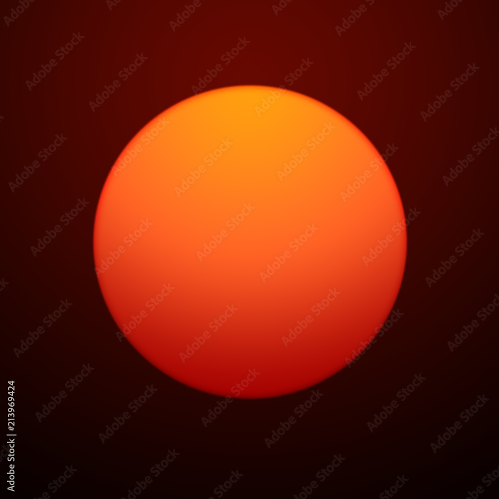 Naklejka premium Red Sun On Background Of Brown Sky