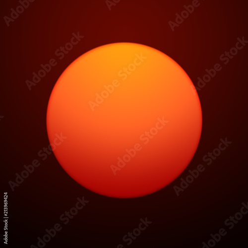 Red Sun On Background Of Brown Sky