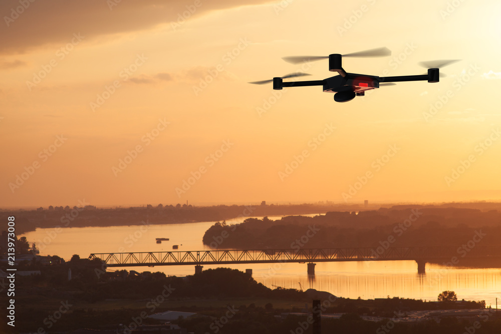 Fototapeta premium aerial surveying with drone