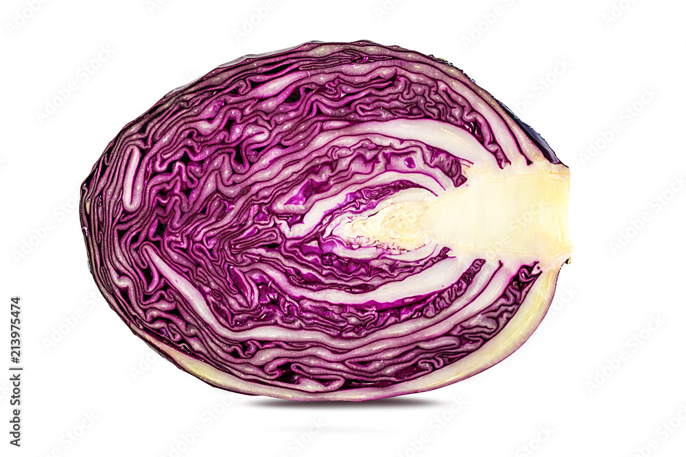 Fresh red cabbage isolated on white background with clipping path Fresh red cabbage isolated on white background with clipping path