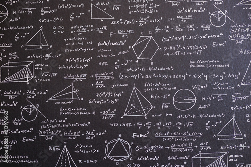 Math on black board with many solution