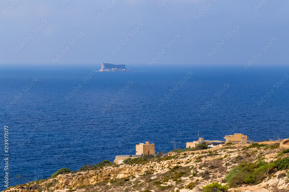 Iz Zurrieq, Malta. View of Filfla Island