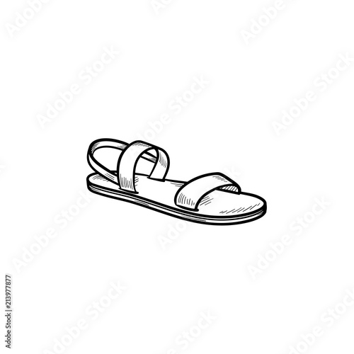 Sandal hand drawn outline doodle icon