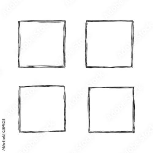 Vector collection of frames. Doodle border elements.