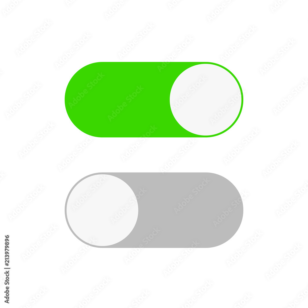 On and Off switch toggle. Simple flat icon design, stock vector illustration On and Off switch toggle. Simple flat icon design, stock vector illustration
