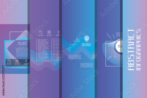 template set infographic with figures geometrics