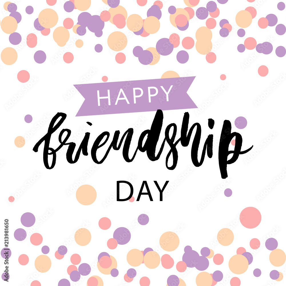 Happy Friendship Day Lettering Phrase Vector