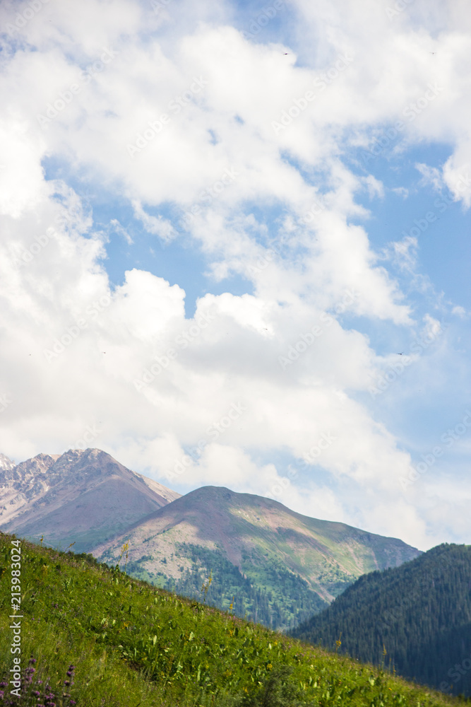 Mountains landscape of the Kaskelen gorge in the Tien-Shan Mountains, Almaty, Kazakhstan