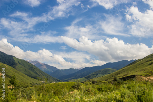 Mountains landscape of the Kaskelen gorge in the Tien-Shan Mountains, Almaty, Kazakhstan