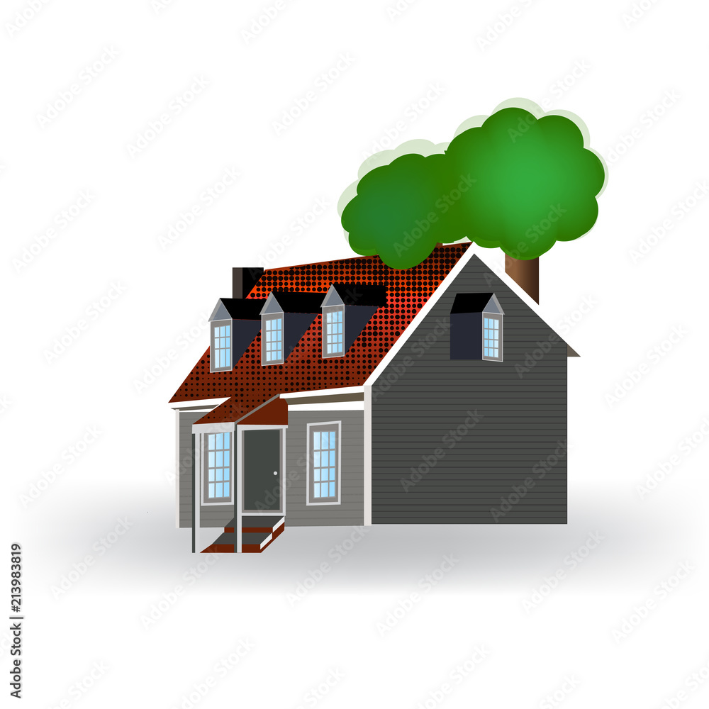 House and trees icon logo vector House and trees icon logo vector