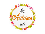 Big Autumn Sale vector illustrations. Advertisement background.