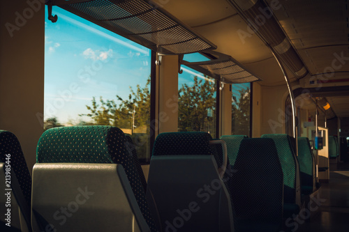 empty seats in a traveling train © Crisp