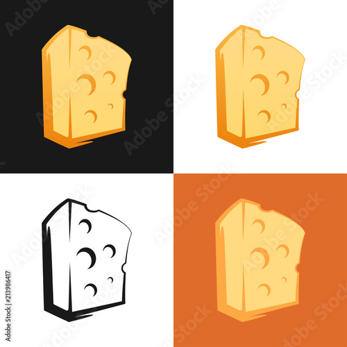Set of Cheese icon on diffe...