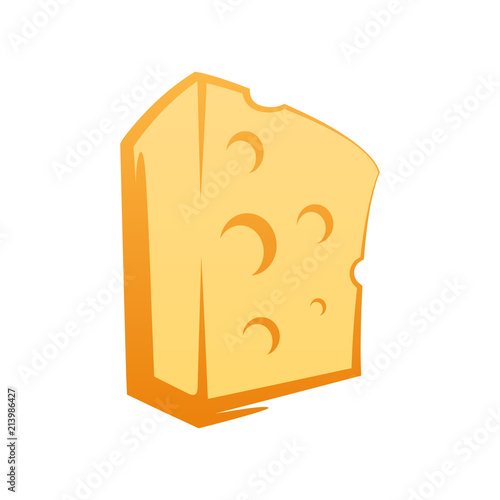 Cheese icon in cartoon styl...