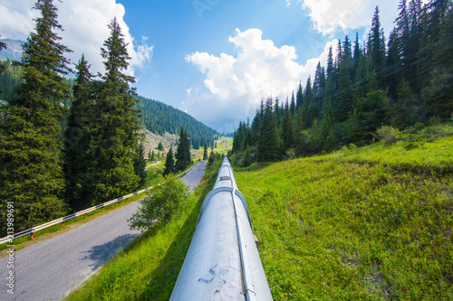 water pipeline in the mountains