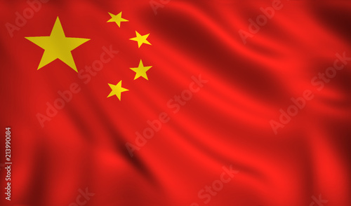 China flag waving in the wind