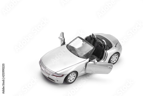 Cabriolet model sport car on the white background